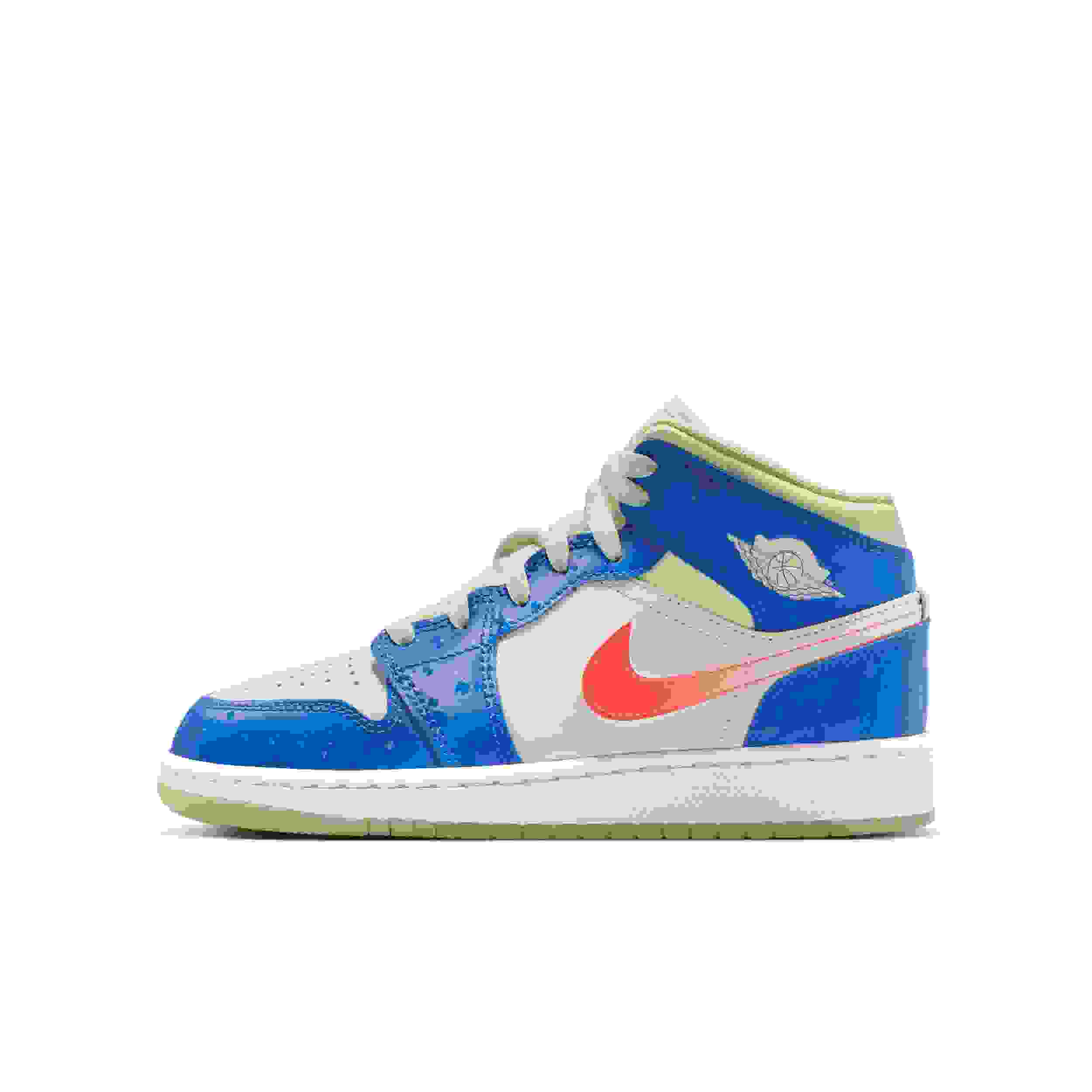 Jordan 1 Mid SE Grade School Boys' "Game Royal/Barely Volt/Infrared 23/Pale Ivory" Shoe
